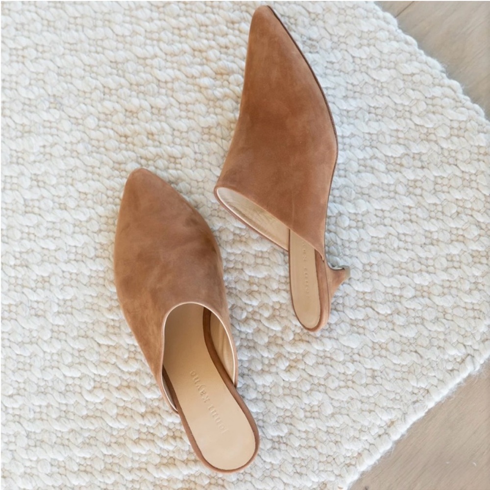 Jenni Kayne Oiled Leather Kitten Heel Mule in Walnut size 10, fits like 9.5
